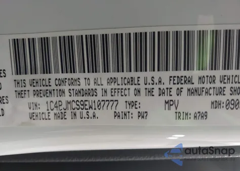 2014 Jeep Cherokee Latitude из США, поврежденный, VIN 1C4PJMCS9EW107777